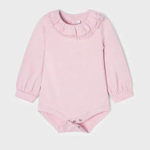 NWT Mayoral Ruffle Pink Cotton Bodysuit Classic
